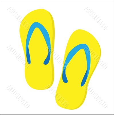 beautiful beach slippers isolated