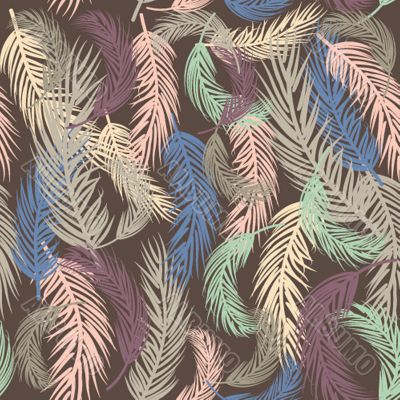 Seamless background with palm leaves