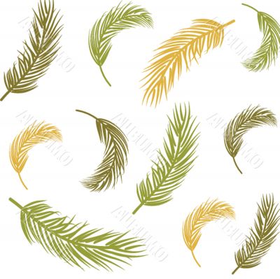 Seamless background with palm leaves