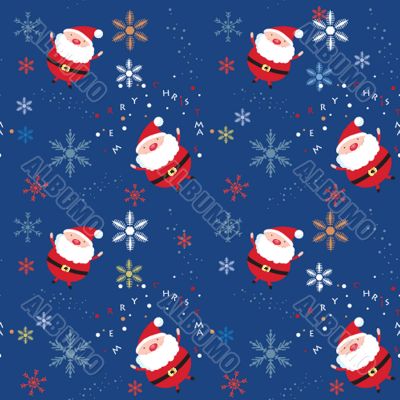 Seamless pattern with santa