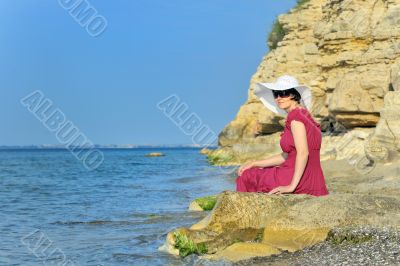 young woman portrait on the beach