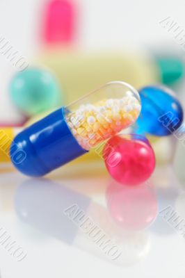 pills isolated on white backgraound