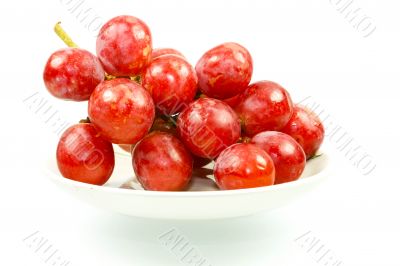 red grape isolated on white 