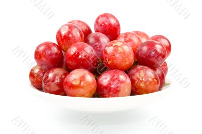 red grape isolated on white 