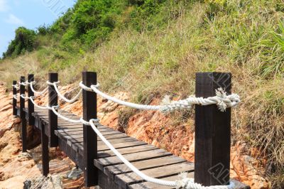  Wooden footbridge near the sea