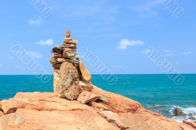 Stack of stones near the sea