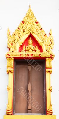 wooden carving thai temple