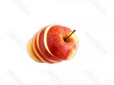 apple slice isolated on white background