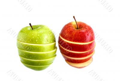apple slice isolated on white background