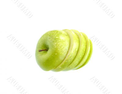 apple slice isolated on white background