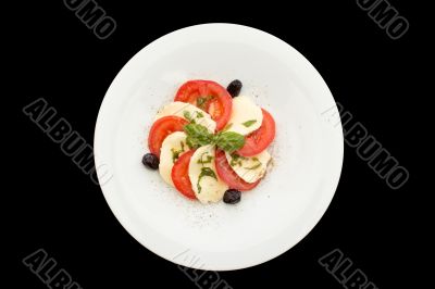Fresh tomatoes, mozzarella salad
