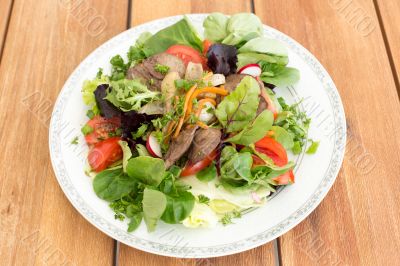 Salad with liver