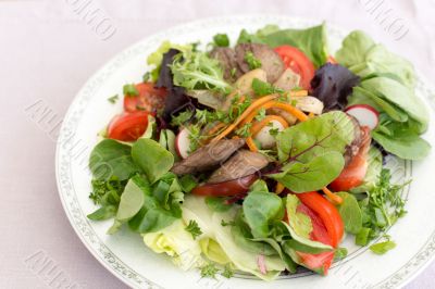 Delicious salad with liver