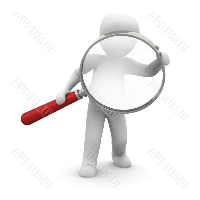 magnifying glass red