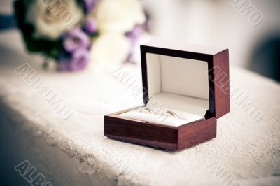 Wedding rings in a box