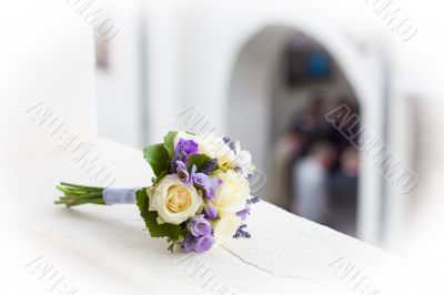 Wedding bouquet with yellow roses