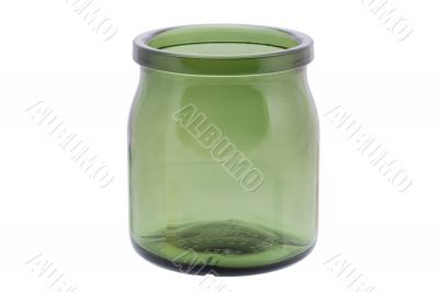 Green glass jar