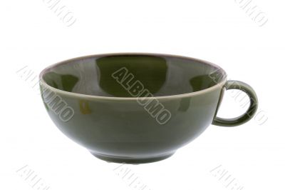 Green ceramic cup