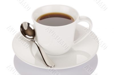 Cup of coffee and spoon