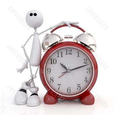 The 3D little man with hours.