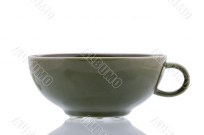 Green ceramic cup