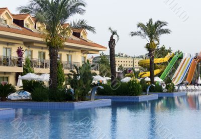 Resort at coast of Mediterranean sea.