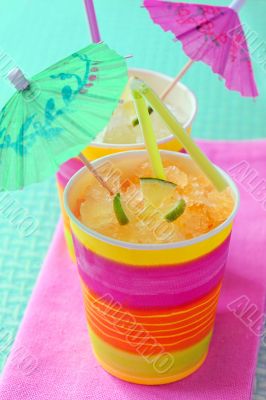 two glasses with cocktail 