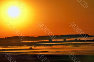 fog at sunrise