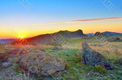 Sunset over Dobrogea hills