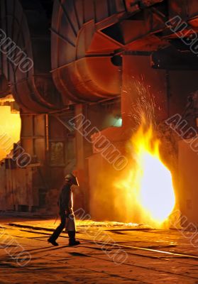 A steel worker in factory