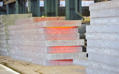 stack of hot steel 