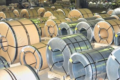 rolls of steel sheet