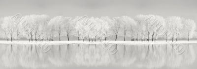 Danube river in winter time