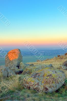 sunset in the mountains landscape