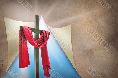 cross and courtain