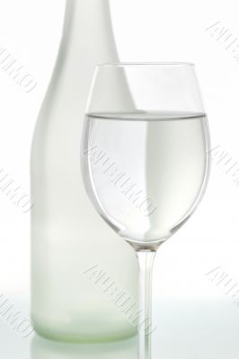 glass and  bottle isolated