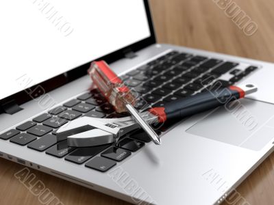 Tools on laptop