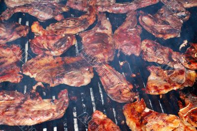 Roast on the grill meat lamb