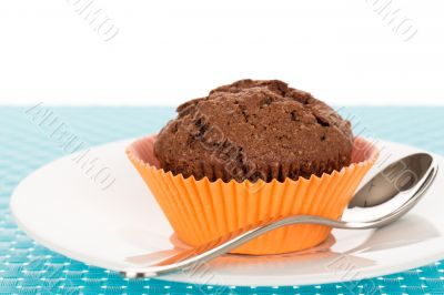 Muffin on plate