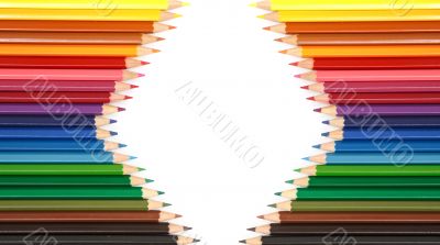 Colour pencils isolated and white background 
