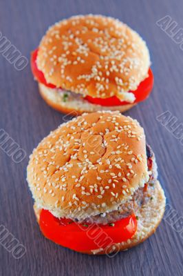 Sandwiches with hamburger