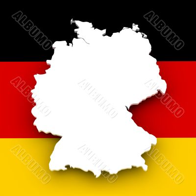 German map and flag