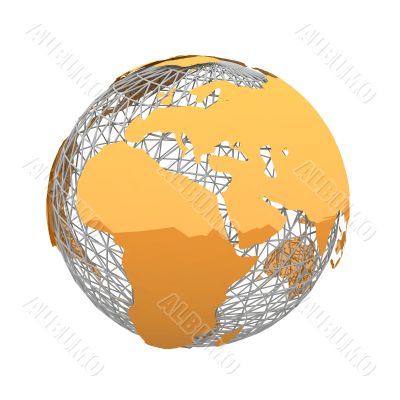 orange world map
