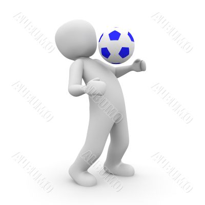 Soccer player blue