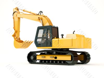 Excavator isolated with light shadow