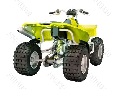 Quad bike isolated