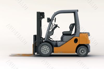 Forklift loader close-up