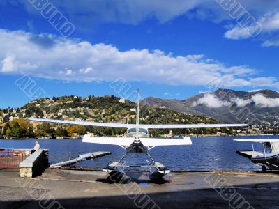 Waterplane in Como, Lombardy, Italy