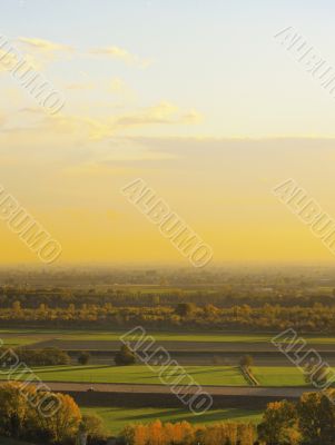 Lombardy, view from cathedral tower in Cremona, Lombardy, Italy