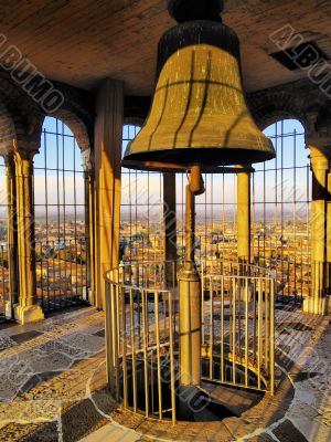 Cremona, view from cathedral tower, Lombardy, Italy